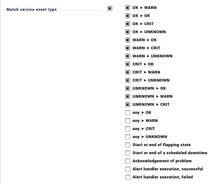 In WATO eine Zammad Service Notification Rule konfigurieren (Conditions)